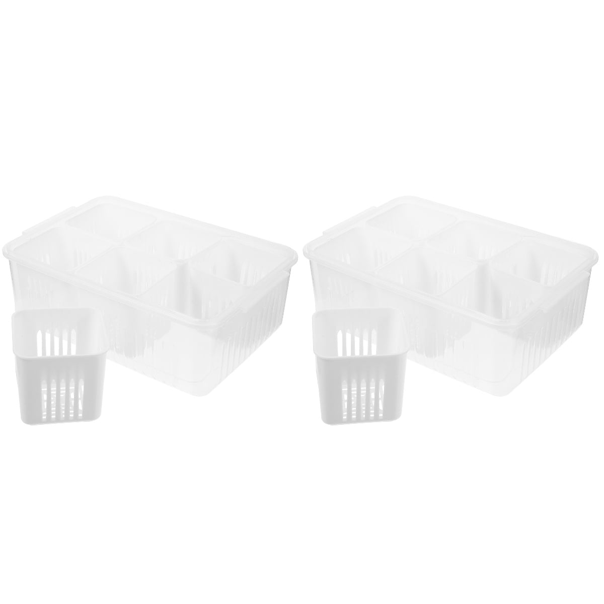 2 Count Food Storage Containers with Lids Airtight Plastic Onion Fridge