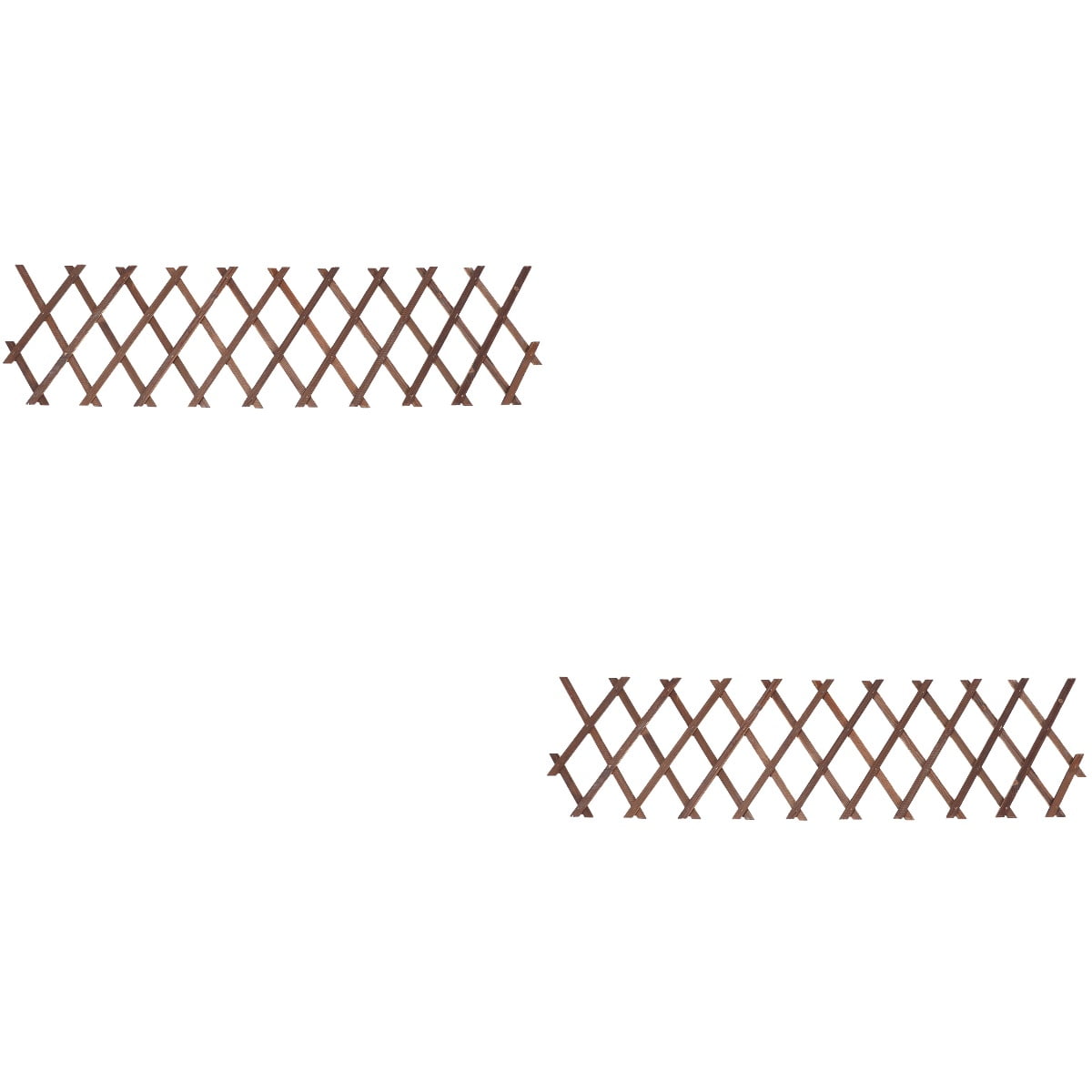 Hytrove Garden Edging Fences Wooden Brown For Yard Scene Layout 2Pcs 17.29X9.04X0.79in