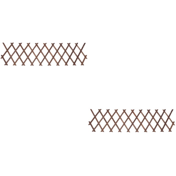 Hytrove Garden Edging Fences Wooden Brown For Yard Scene Layout 2Pcs 17.29X9.04X0.79in