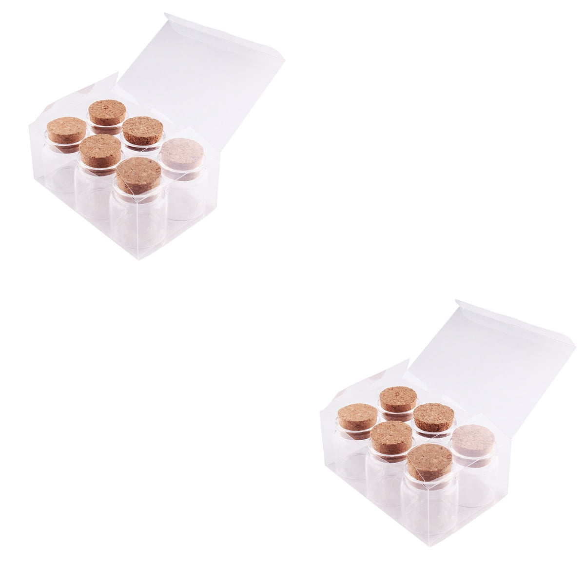 2 Count Glass Bottle with Cork Wish Small Jars Jam Lids Shot Bottles ...