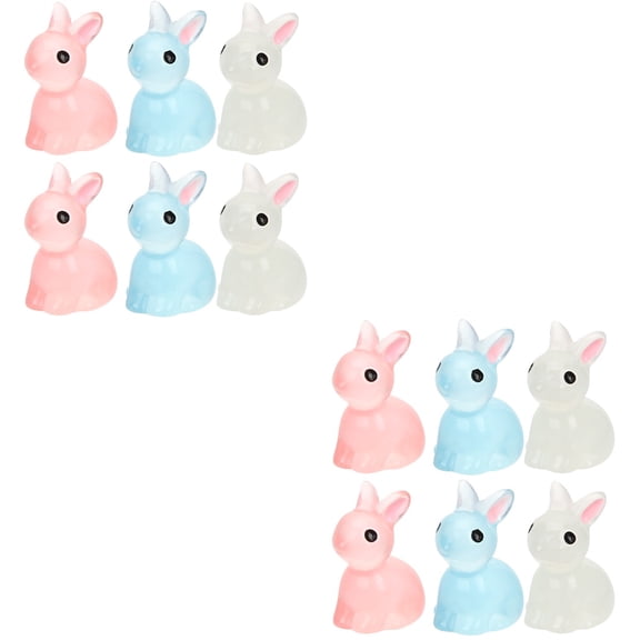 HEALEEP Bunny Miniatures Assorted Color for Indoor and Outdoor Garden Decoration 36Pcs
