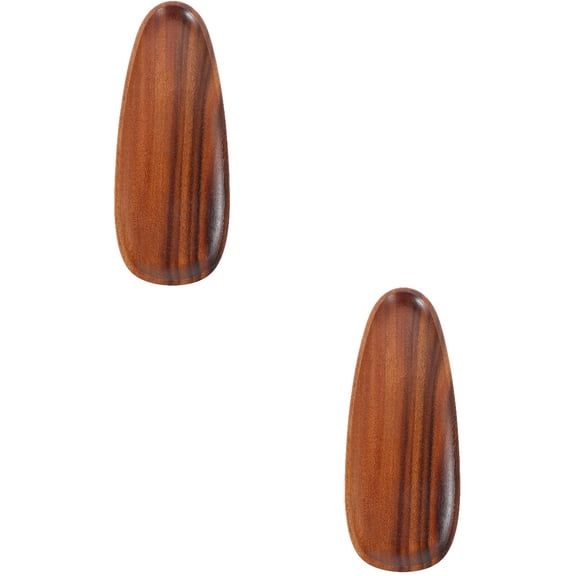 2 Count Gold Decor Small Oval Decorative Tray Wooden Pallets