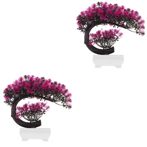 YSNOOWE Fake Potted Plants Multi-Color for Home and Office, and Fade-Resistant 2Pcs