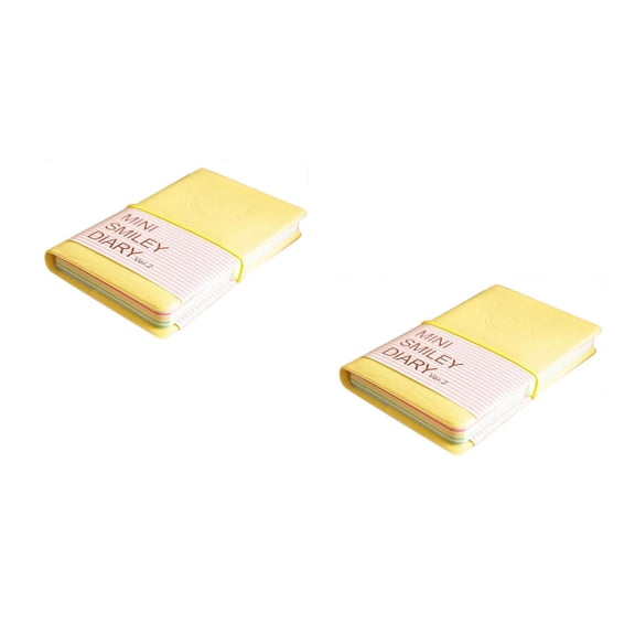 2 Count Hard Cover Journal Notebooks Sweet Notebook 13.00X8.00X1.50CM Yellow