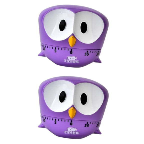 Set of 2 Purple Household Countdown Timer Alarm Clocks for Bedrooms, Ideal for Toddlers and Children