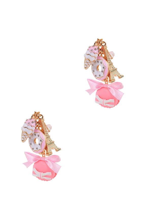2 Count Keychain for Handbag Cake Keychain Girl 13.50X2.50X2.50CM Pink