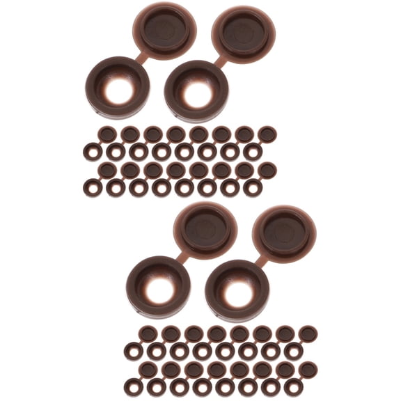 2 Count Kit Bolt Hinge Screw Cap Screw Hole Covers 2.8X1.2X0.3CM Brown