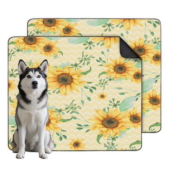 View of 2-Count Large Floral Dog Pads, Washable Reusable Pet Housebreaking Mats ...