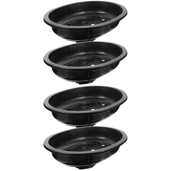 2 Count Large Flower Pot Potted Plant Vacuum Dome Office Black