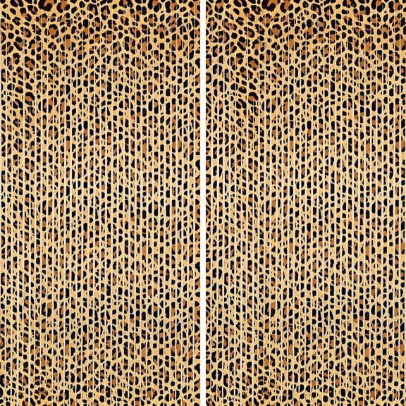 2 Count Leopard Cheetah Print Metallic Glitter Foil Fringe Tinsel Curtain Backdrop for Jungle Safari Bachelorette Birthday Baby Shower Photo Booth Animal Party Decorations