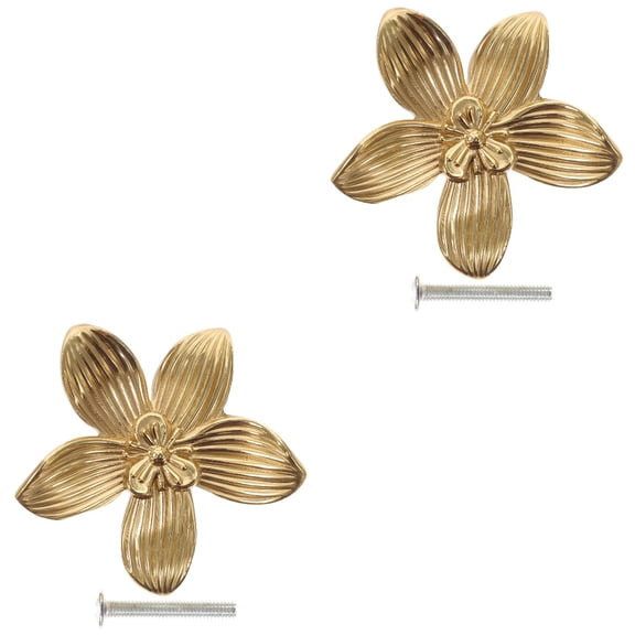 2 Count Lock Cabinet Door Handle Gold Handles Knobs Cabinets Drawers Dresser