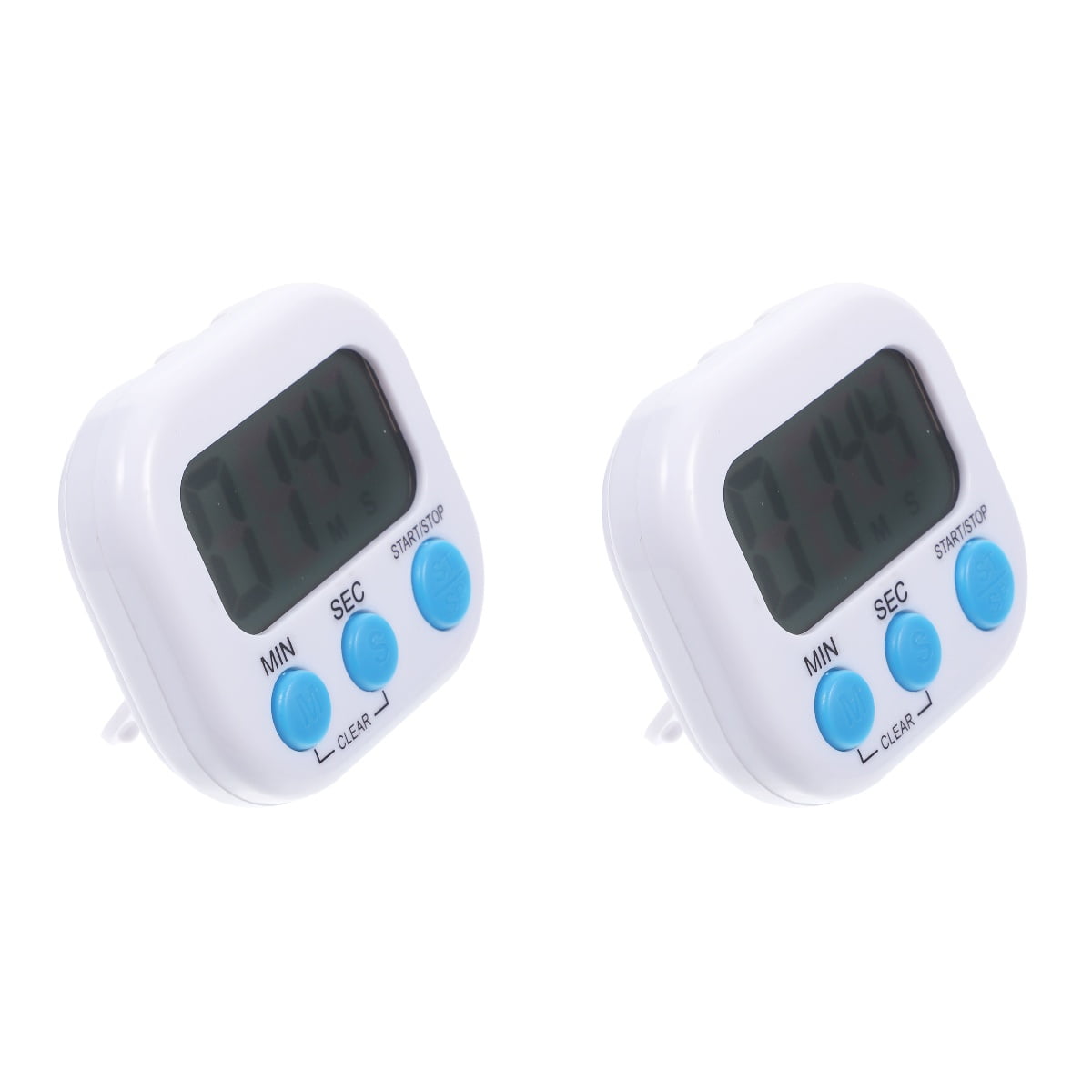 White Digital Kitchen Timer with Big Digits and Loud Alarm