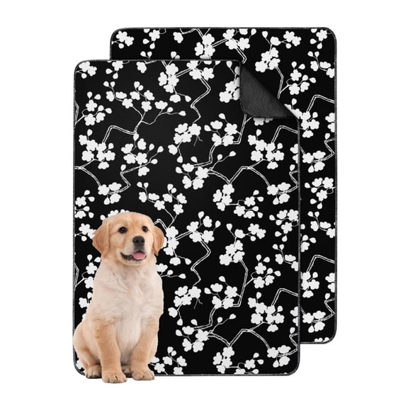 2-Count Medium Floral Dog Pads, Washable Reusable Pet Housebreaking Mats 24x35 Inch, Non-Slip Puppy Crate Liners for Floor Protection