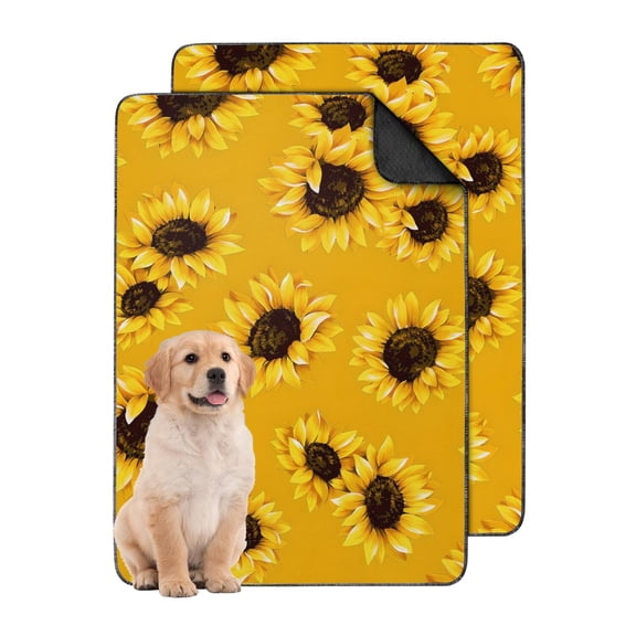 2-Count Medium Floral Dog Pads, Washable Reusable Pet Housebreaking Mats 24x35 Inch, Non-Slip Puppy Crate Liners for Floor Protection