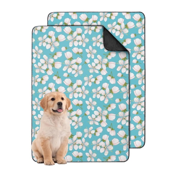 2-Count Medium Floral Dog Pads, Washable Reusable Pet Housebreaking Mats 24x35 Inch, Non-Slip Puppy Crate Liners for Floor Protection