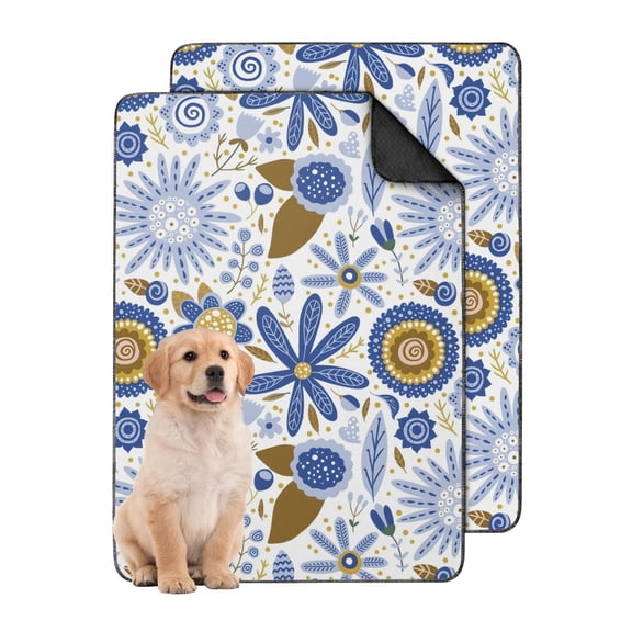 2-Count Medium Floral Training Mats, Washable Reusable Dog Potty Pads 24x35 Inch, Non-Slip Housebreaking Pads for Puppy Indoor Area Setup