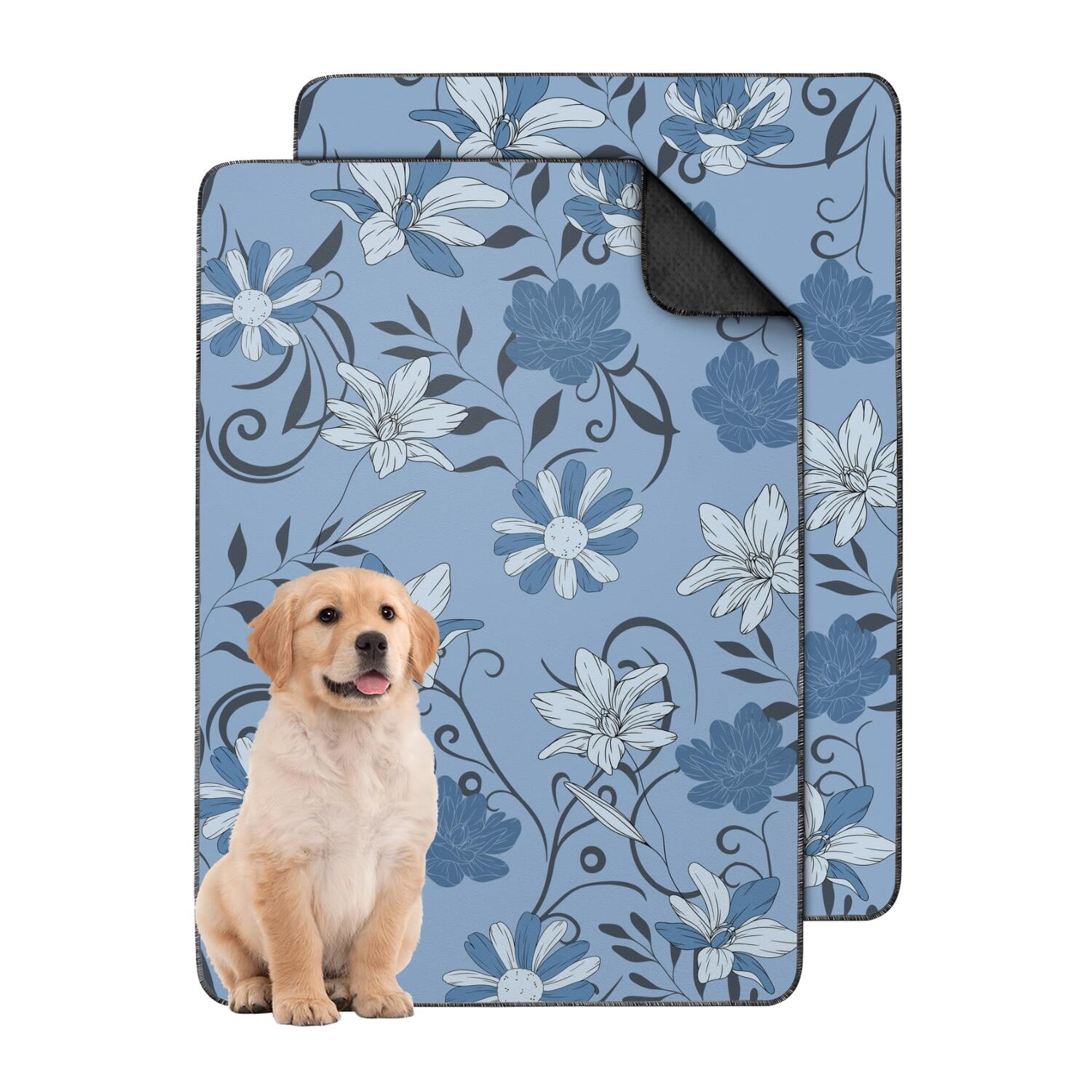 2-Count Medium Floral Training Pads, Washable Reusable Pet Potty Mats ... - Pet Crate Liners For Removable Covers