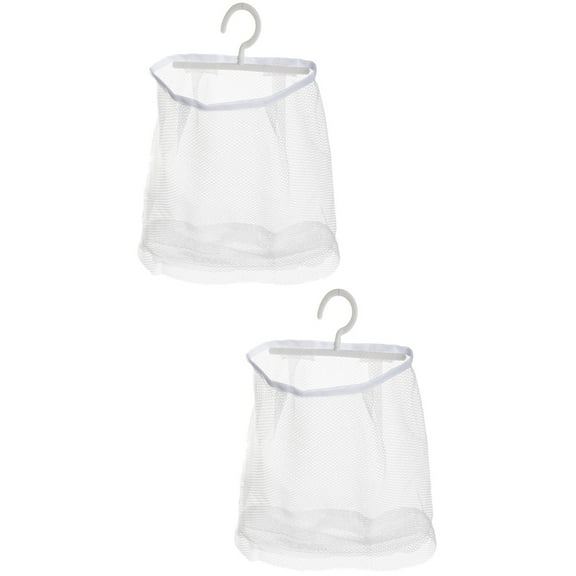 2 Count Mesh Hanging Bag Storage Bags Clothespin Bag Laundry Sack Clothes Peg Kitchen Storage Bag Vegetable Pouch Travel