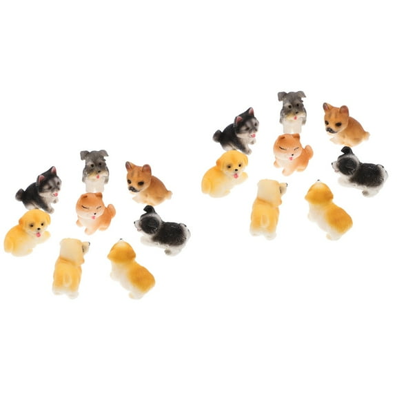 2 Count Micro Landscape Animals Dog Miniature Figurine Pets