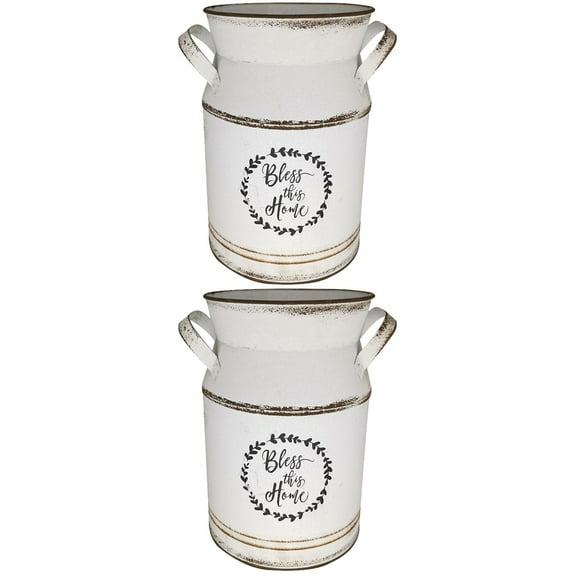 2 Count Milk Jug Set Flower Pot Insole Car Decor Cocktail Topper White