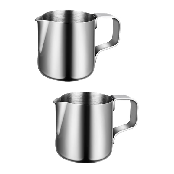 2 Count Milk Pour Pot Stainless Steel Jug Latte Maker Coffee Machine Frothing Cup Espresso