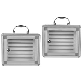 KALLORY Mobile Phone Storage Box Light Grey Aluminum Frame Fiberboard for School and Office