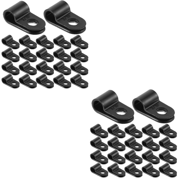 2 Count Mounting Clip for Wire Management Clamp Cable Hanger Three Lan Black