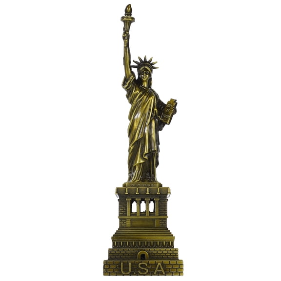 2 Count New York Figurine Bronze Statue of Decor