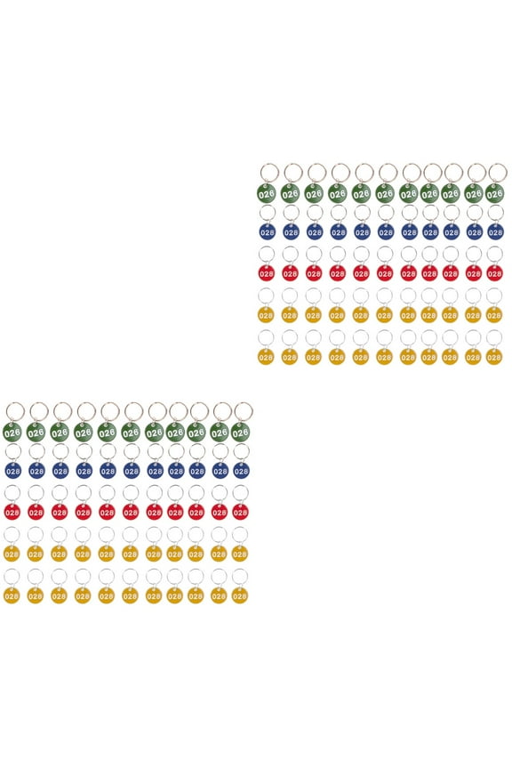 2 Count Number Key Chain 1-50 Numbers Id Tags Suitcase Blue