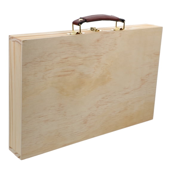 ROMANSENTIAL Premium Khaki Wooden Paint Case with Handle for Artists 2Pcs