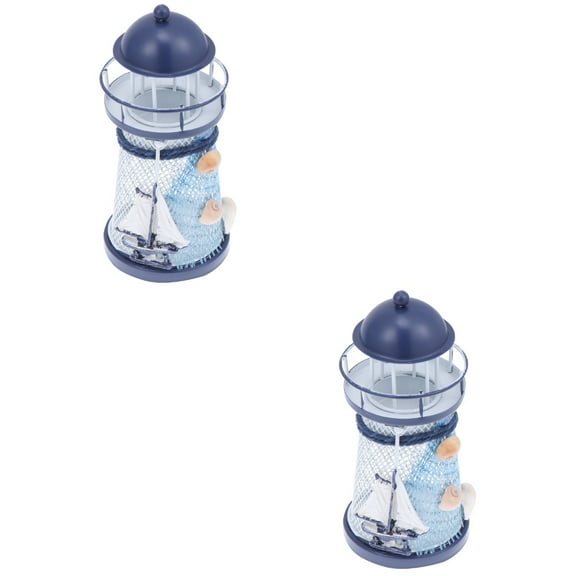 2 Count Party Lighthouse Tealight Lights Candle Sconces Ornaments Wedding Decor