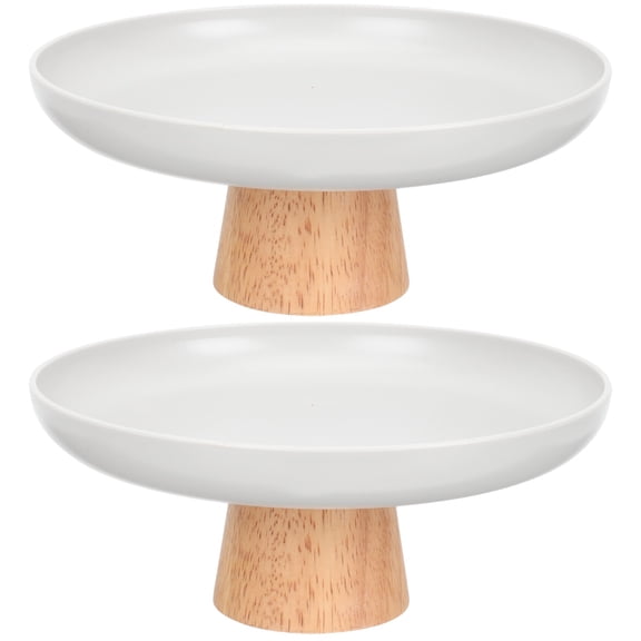 KALLORY 2-Pack 7.9-Inch Bakery Shop Foretaste Plates, ABS Material, Perfect for Dining Table Serving