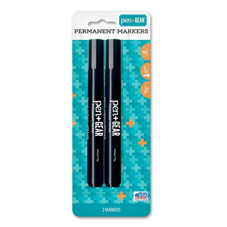 ZEYAR Permanent Markers, JUMBO Size, Set of 2, Premium Waterproof & Smear  Proof Markers, Quick Drying- Great on Plastic,Wood,Stone,Metal and Glass  for