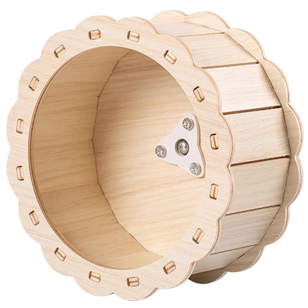2 Count Pet Treadmill Hamster Exercise Wheel Roller Wooden Playset