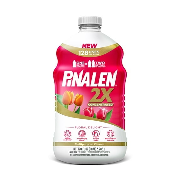 2 Count- Pinalen 2X Concentrated Multipurpose Cleaner - Floral Delight Scent (128 fl oz)