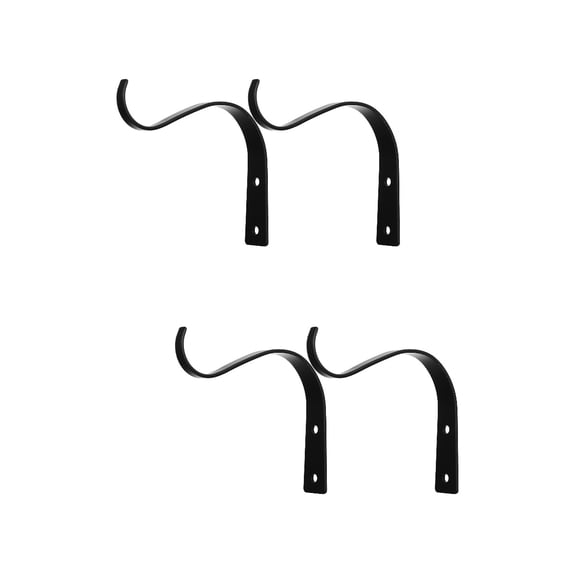 2 Count Plant Hanging Bracket Wrought Iron Flower Basket Hook Wall Hangers
