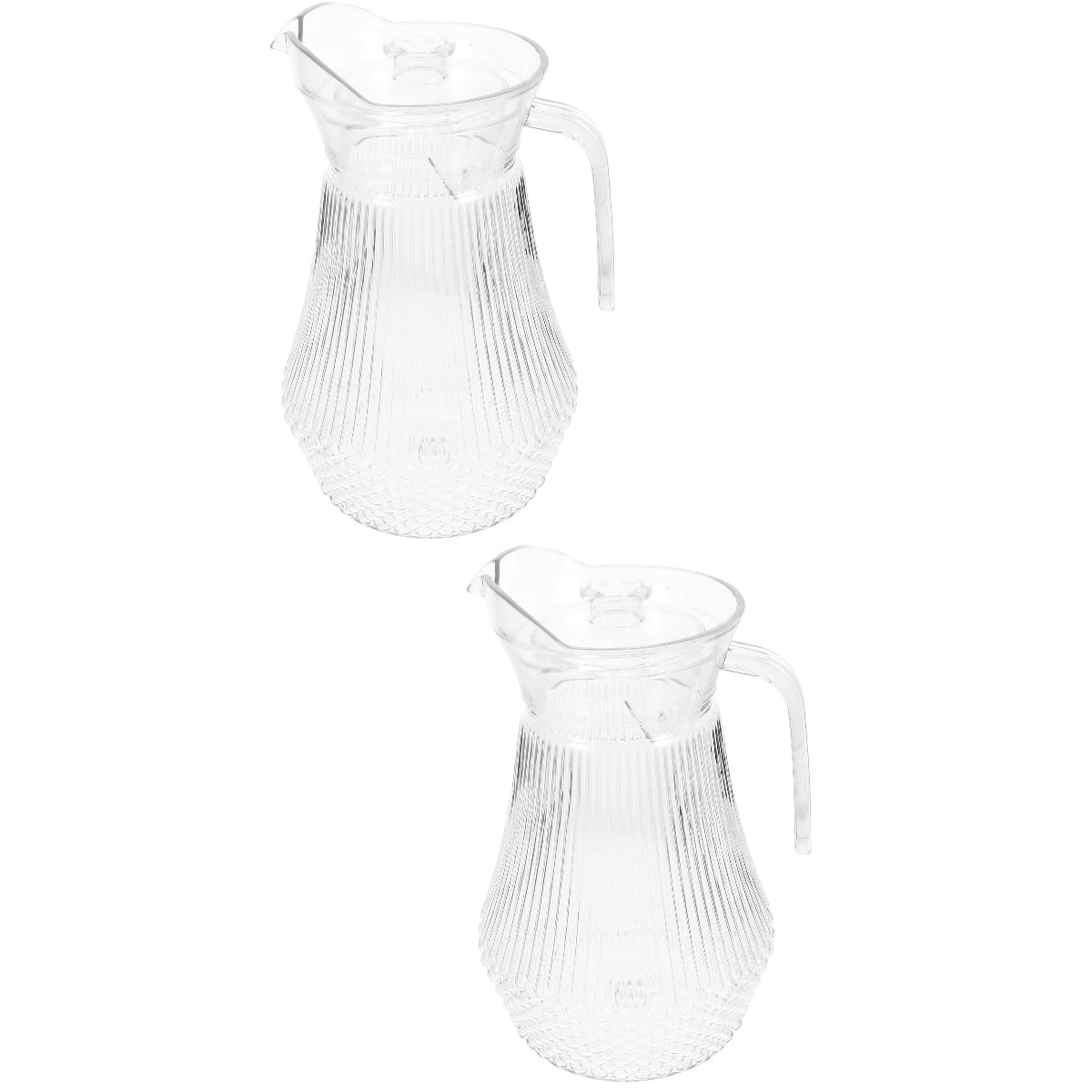 2 Count Pot Plastic Pitcher With Lid Water Kettle Teapot Juice Jug