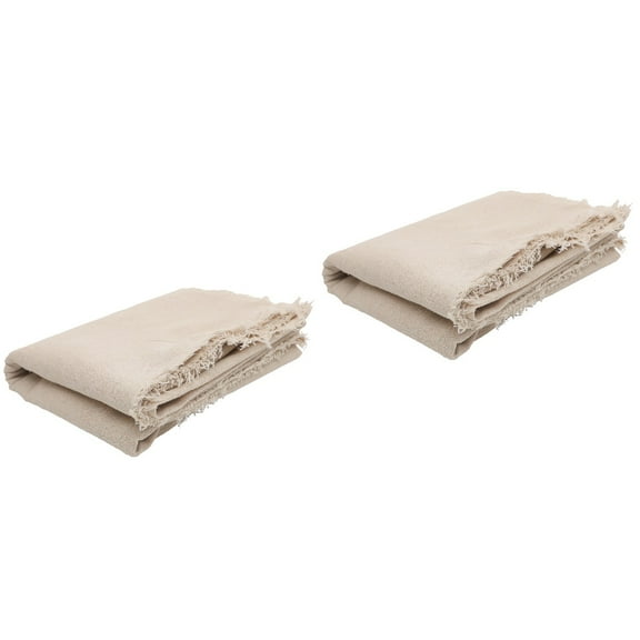 MERRYHAPY 2Set Beige Rectangular Linen Tablecloth Simple Home Decor Multipurpose Wear Resistant