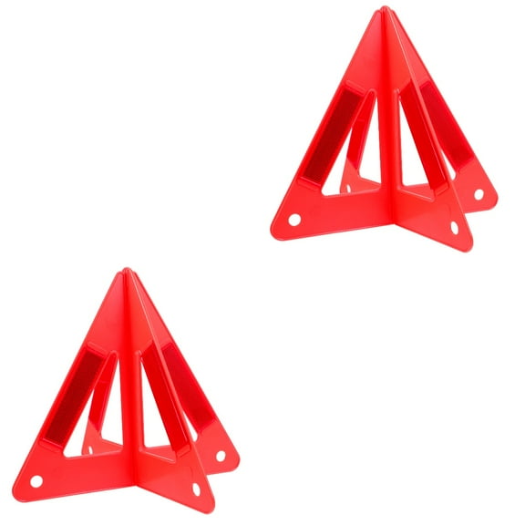 2 Pieces Car Emergency Triangles Roadside Reflective Barrier Tape Red
