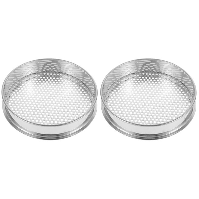 2 Count Sifters Soil Screen Pearl Sieve Fine Mesh Stainless Steel Sand