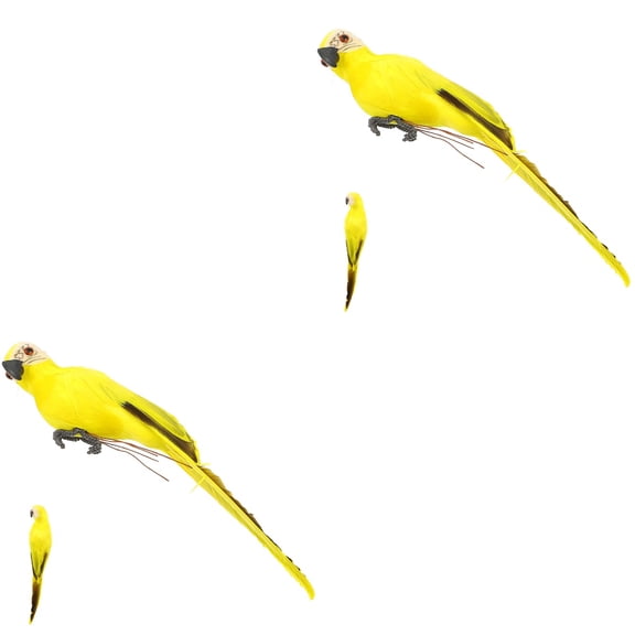 2 Count Simulation Mini Parrot Outdoor Ornament Adornment Supply