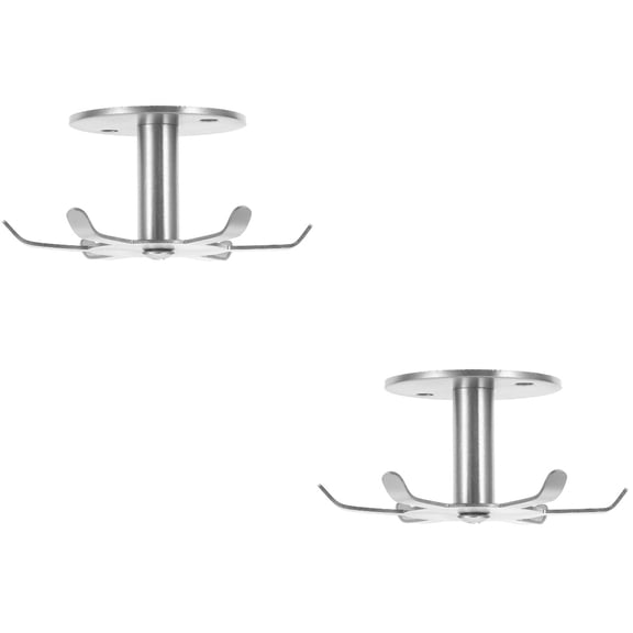 Cabilock 2pcs Stainless Steel Rotating Kitchen Utensil Hooks, Heavy Duty Six Swivel Hanger Rack for Cookware Storage