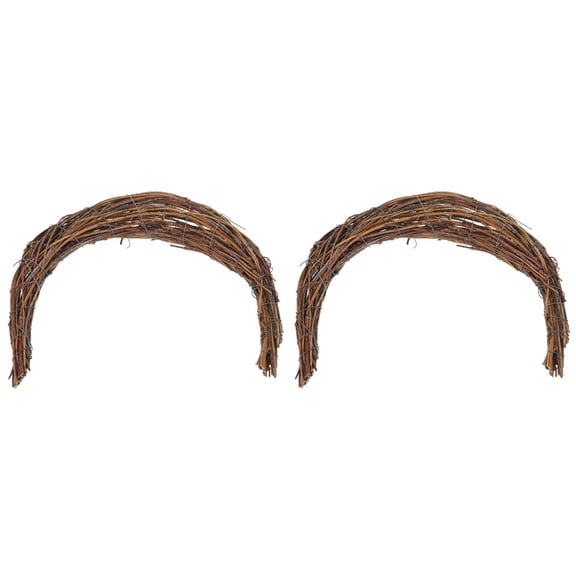 2 Count Smilax Glabra Rattan Moon Wreath Frame Handmade