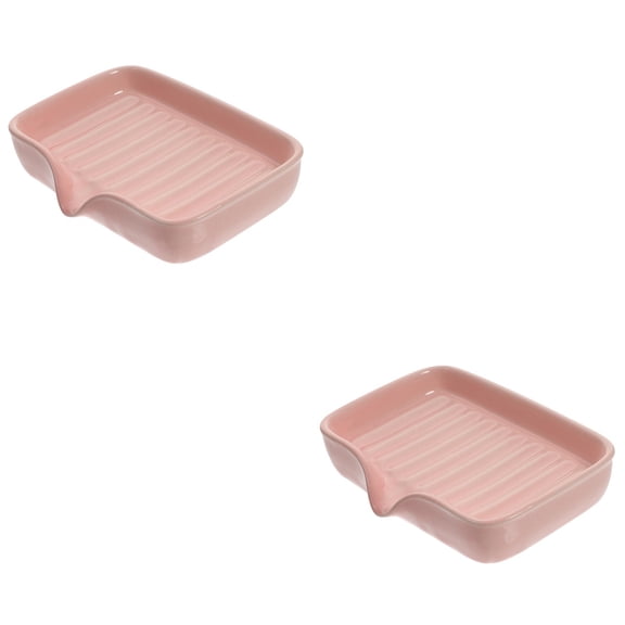 2 Count Soap Holder Kitchen Asseriories Sponge Rack Shower Dish Draining Ceramic Household
