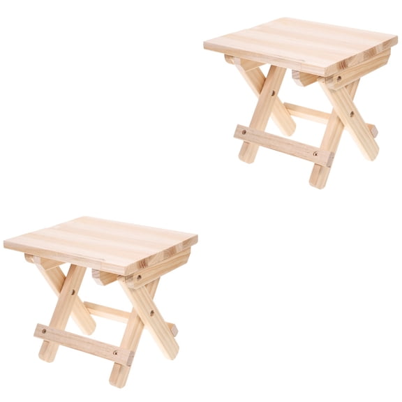 2 Count Solid Wood Stool Step for Kids Practical Simple Design Office