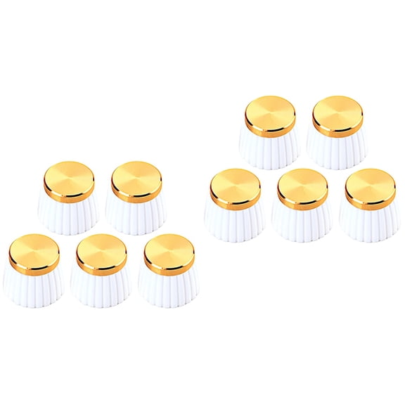 2 Count Sound Button Speaker Cable Guitar Knob Electric Handle Amplifier Tuners Golden