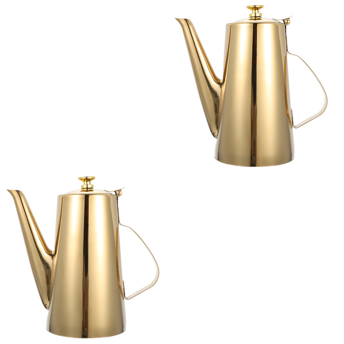 2 Count Stainless Steel Cold Water Jug Oil Bottle Kettle Long Spout