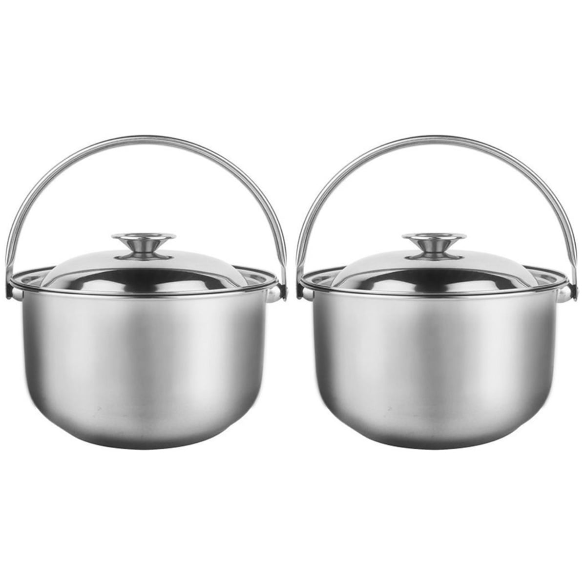 2 Count Stainless Steel Cooking Pot Braiser Pan with Lid Pans for