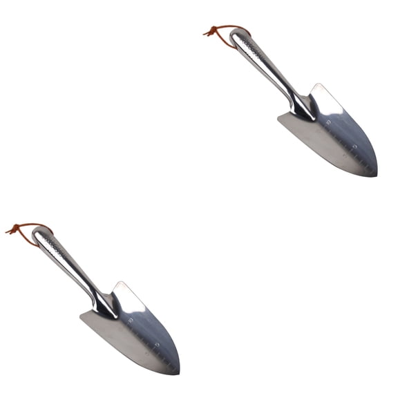 2 Count Stainless Steel Shovel Planting Rakes Garden Survival Tools Silver