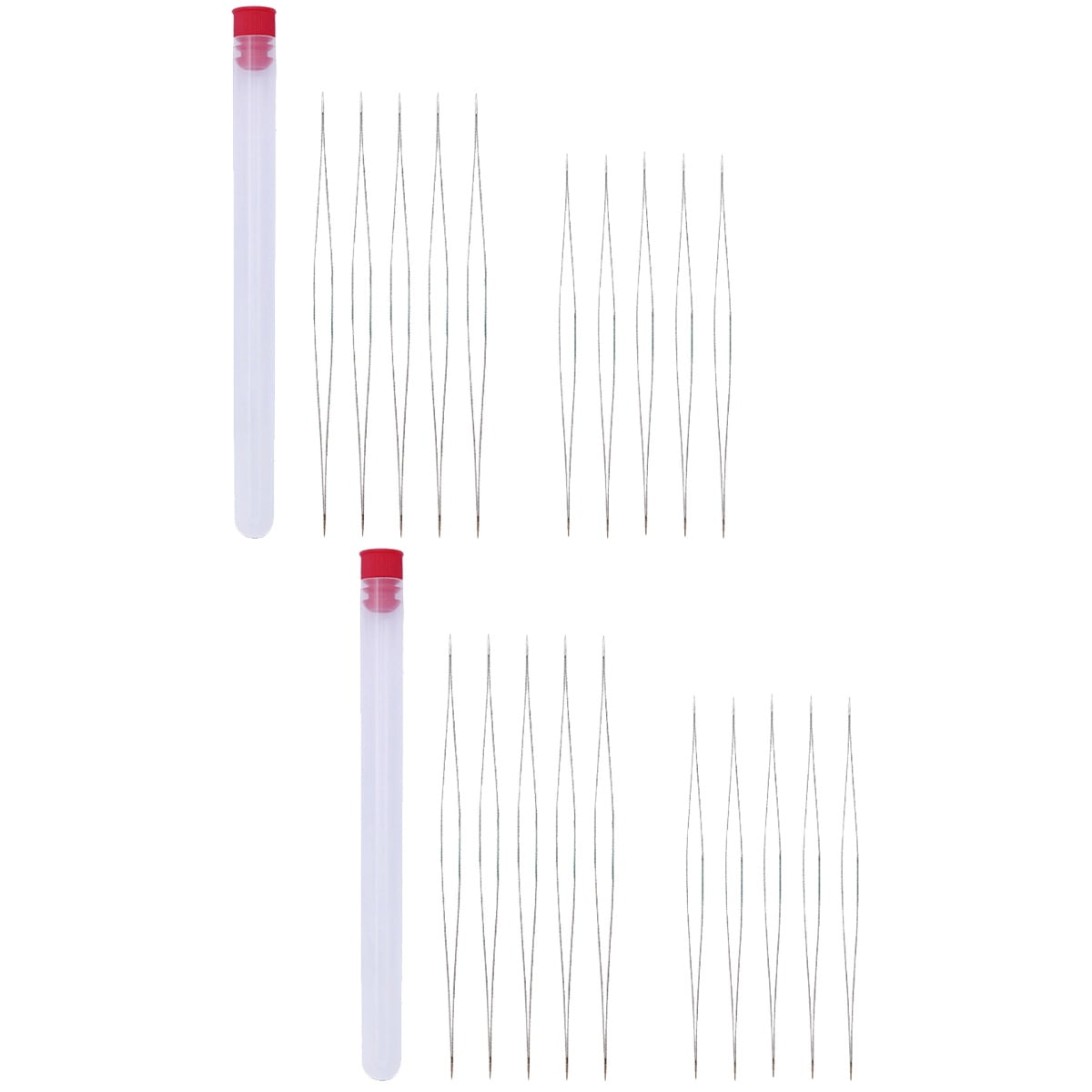 2 Count Stitching Needle Beading Needles Collapsible Spinner Threading